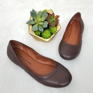Lucky Brand | Brown Maroon Travel Ballet Flats